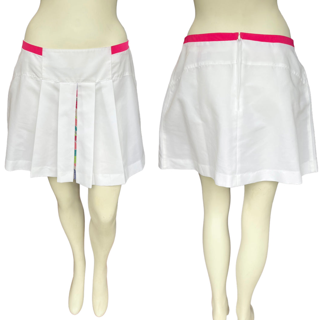 Vintage 90's Tail White & Pink Pleated Tennis Mini Skirt | Size: 12 USA MADE