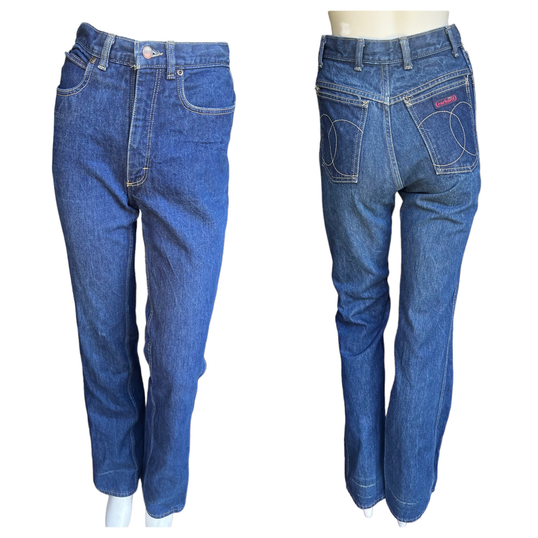 Vintage 80's Cacharel Paris Dark Wash High Rise Straight Leg Jeans Size 10 USA