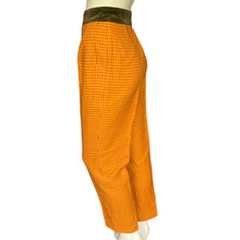 Load image into Gallery viewer, Vintage 90&#39;s Laurel by Escada 100% Wool Orange Houndstooth Trousers Size 40
