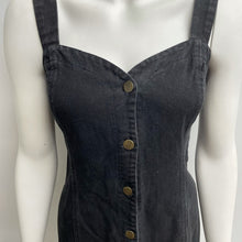 Load image into Gallery viewer, Vintage Black Denim Button Up Mini Dress | Size: 7
