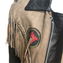 Load image into Gallery viewer, Vintage 90&#39;s Unik Fringe Western Leather Moto Riding Jacket | Size: 40

