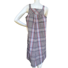 Load image into Gallery viewer, Vintage 1970&#39;s Wool Blend Tartan Overall Style Midi Dress | Size: 14
