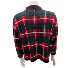 Load image into Gallery viewer, Vintage 90&#39;s Dark Academia Twee Plaid Knit Turtleneck Sweater Made in USA Medium
