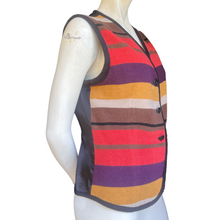 Load image into Gallery viewer, Vintage 90&#39;s Ann Taylor Wool Blend Southwestern Striped Button Down Vest | Small
