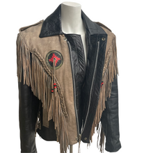 Load image into Gallery viewer, Vintage 90&#39;s Unik Fringe Western Leather Moto Riding Jacket | Size: 40
