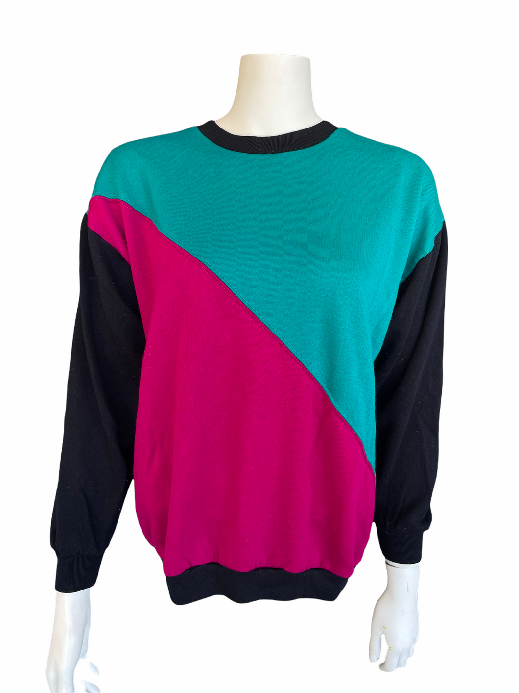 Vintage Colorblock Crewneck Sweater | Size: Medium