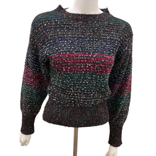 Load image into Gallery viewer, Vintage Salton Pepper Speckled Knit Rainbow Striped Sweater MADE IN USA
