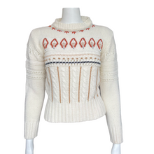 Load image into Gallery viewer, Vintage Mockneck &quot;Grandma Style&quot; Cream Knit Sweater
