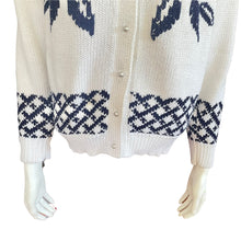 Load image into Gallery viewer, Vintage Floral Knit Printed &quot;Grandma Sweater&quot; Cardigan.

