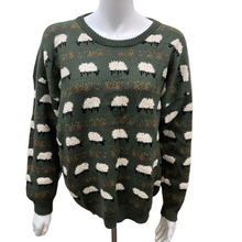 Load image into Gallery viewer, Vintage Novelty Sheep Print Hand Knit 100% New Wool Made in New Zealand Large
