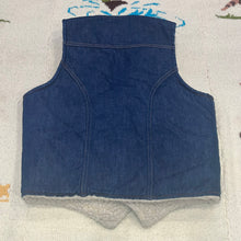 Load image into Gallery viewer, Vintage 70&#39;s Do Nothing by Sedgefield Dark Wash Sherpa Lined Western Vest Medium
