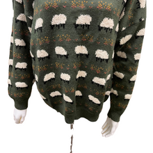 Load image into Gallery viewer, Vintage Novelty Sheep Print Hand Knit 100% New Wool Made in New Zealand Large
