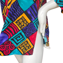 Load image into Gallery viewer, Vintage Diane Richards 80&#39;s Geometric Tribal Patchwork Button Down Top | Medium
