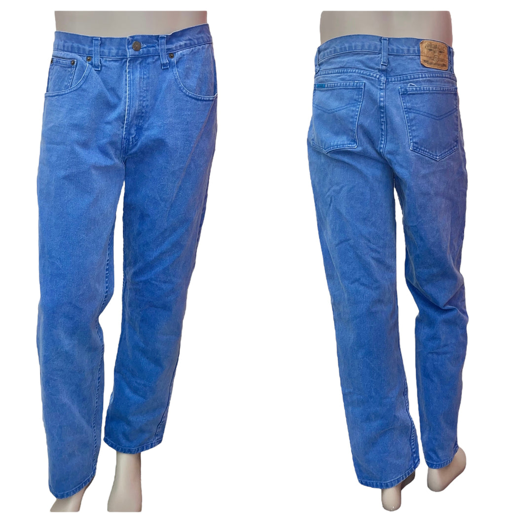 Vintage 90's Jordache Bright Blue Straight Leg Jeans | Size: 33x32