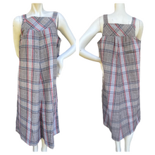 Load image into Gallery viewer, Vintage 1970&#39;s Wool Blend Tartan Overall Style Midi Dress | Size: 14

